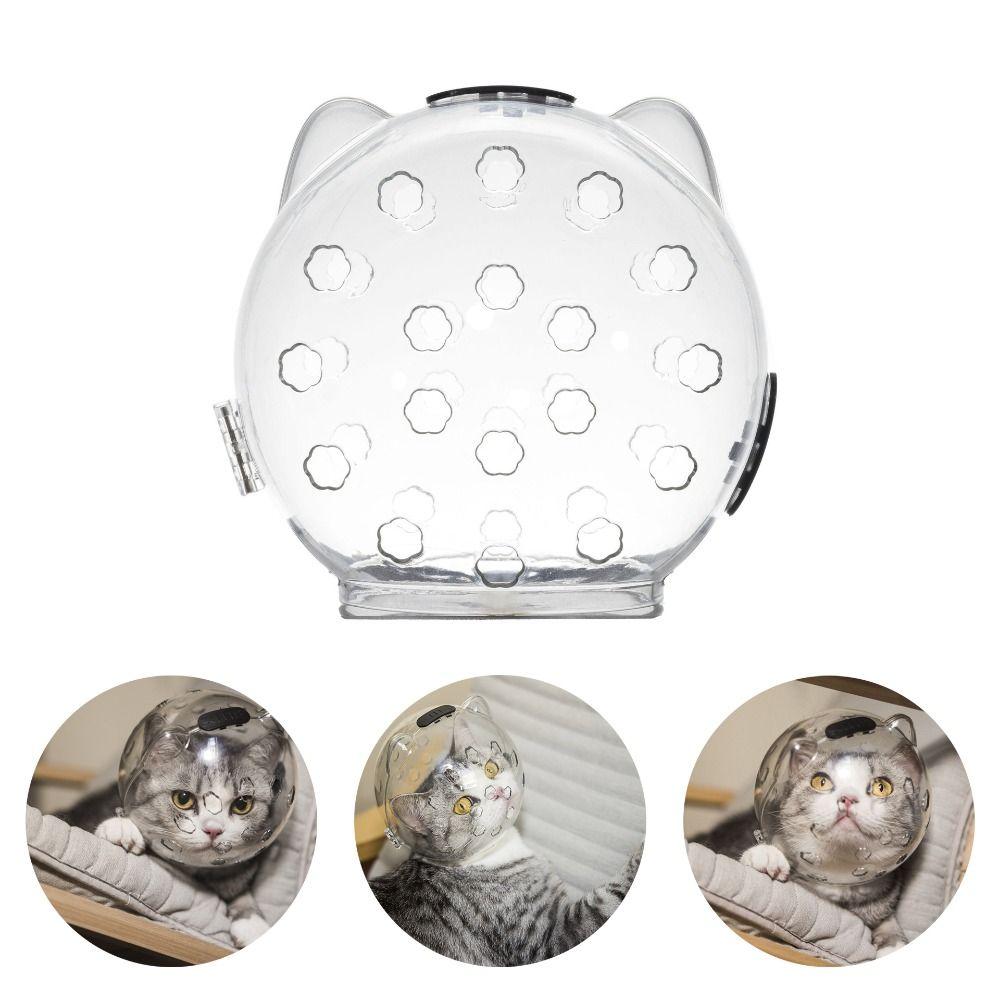 Breathable Pet Grooming Muzzle Mask Kitten Protective Helmet Anti-bite Space Hood Cat Head Cover