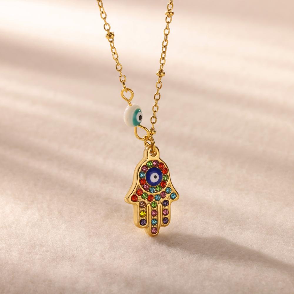 Нержавеющая сталь Подвеска Око Сатаны Ожерелье Для Женщин Ювелирные Изделия Цепочки на Ключицы Ожерелья Подарки Вечеринка