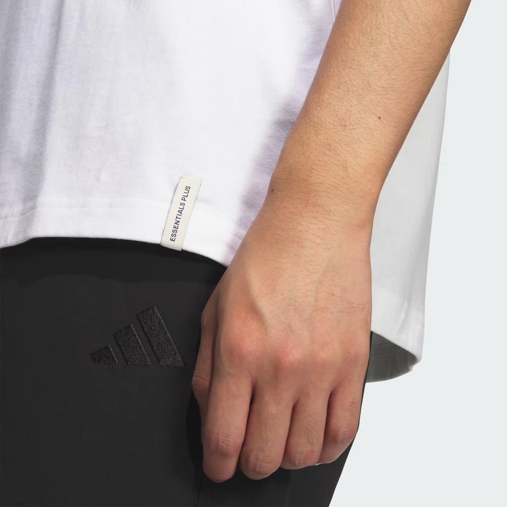 adidas Мужская футболка Essentials Plus свободного кроя в полоску с круглым вырезом и коротким рукавом Топы KF3739