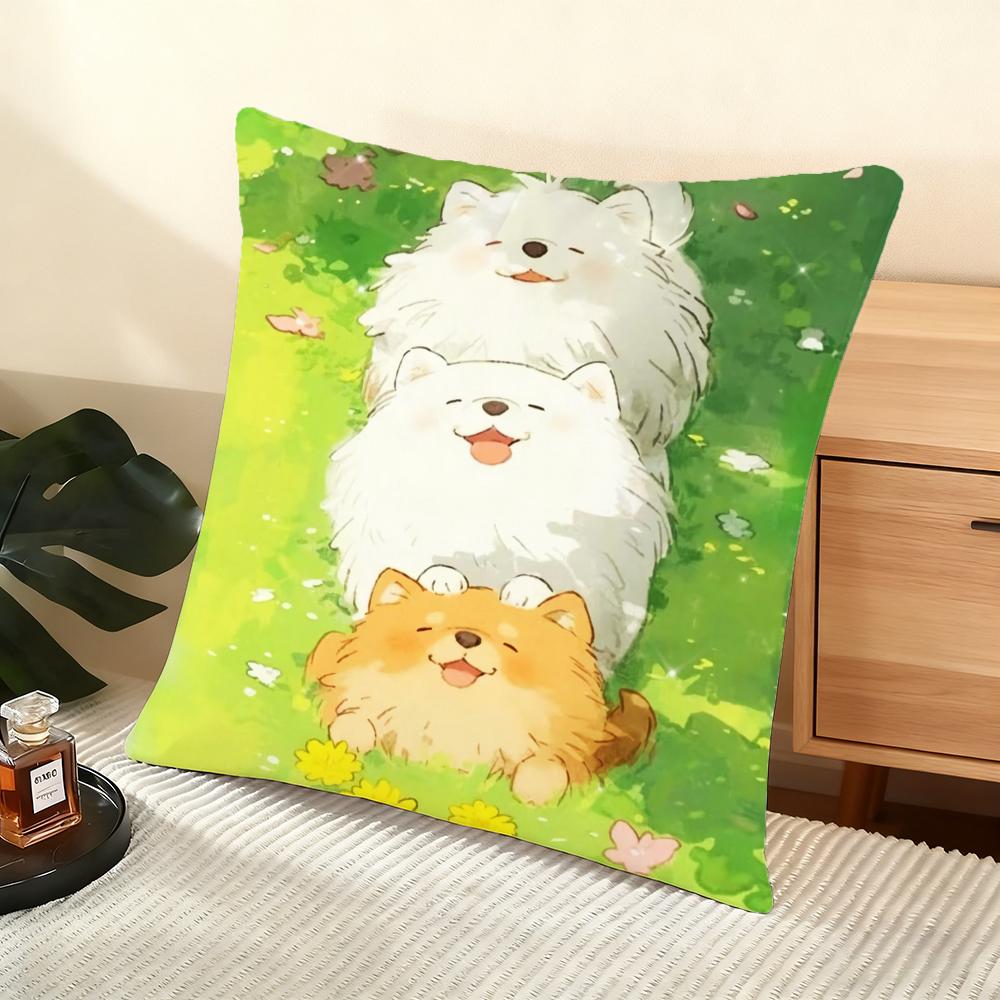 Мультяшный рисунок животного Наволочка Шелковистый Короткий Плюш Домашний Диван Наволочка - Невидимая Молния Домашний Декор