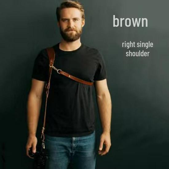 Регулируемый противоскользящий плечевой ремень для камеры из коровьей кожи