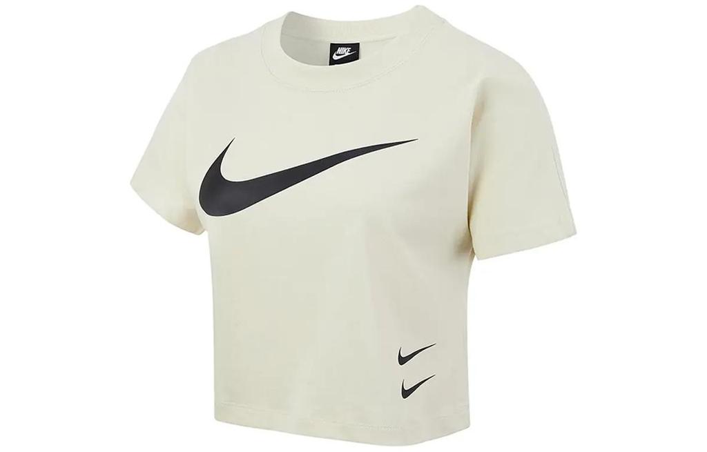 Nike T Shirts Women's Gray Crew Neck Moderate Straight Fit DB3873-238