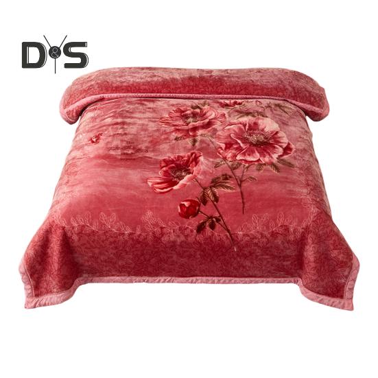 Одеяло из фланели Утолщенное Цветочный принт Двухслойное Сохранение тепла Простота ухода Машинная стирка Максимальный комфорт Двустороннее Очень большой размер Зима