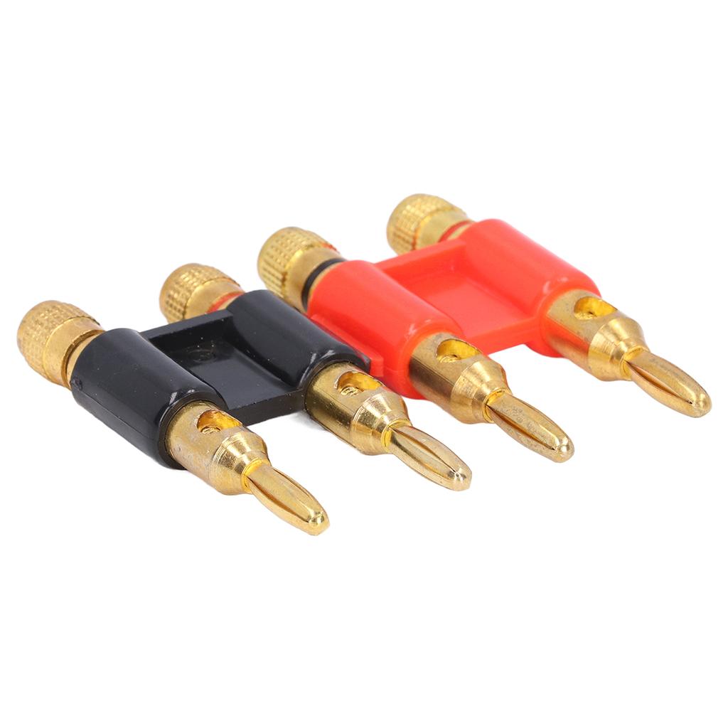 2Pcs Stackable Dual Banana Male Plug 2 Way Brass Connectors Speaker Wire Accessories 32A 1000V