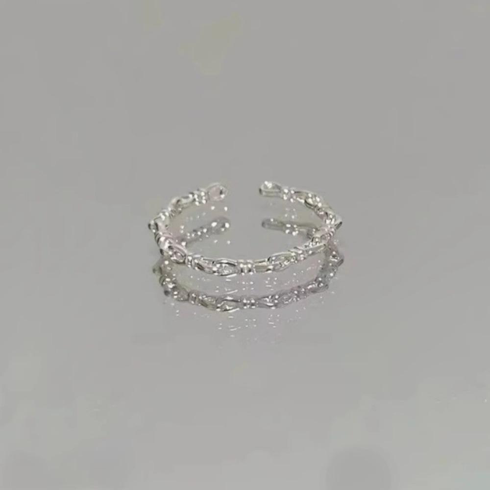 2pcs Adjustable Finger Rings Crystal Jewelry Accessories Korean Opening Ring Women