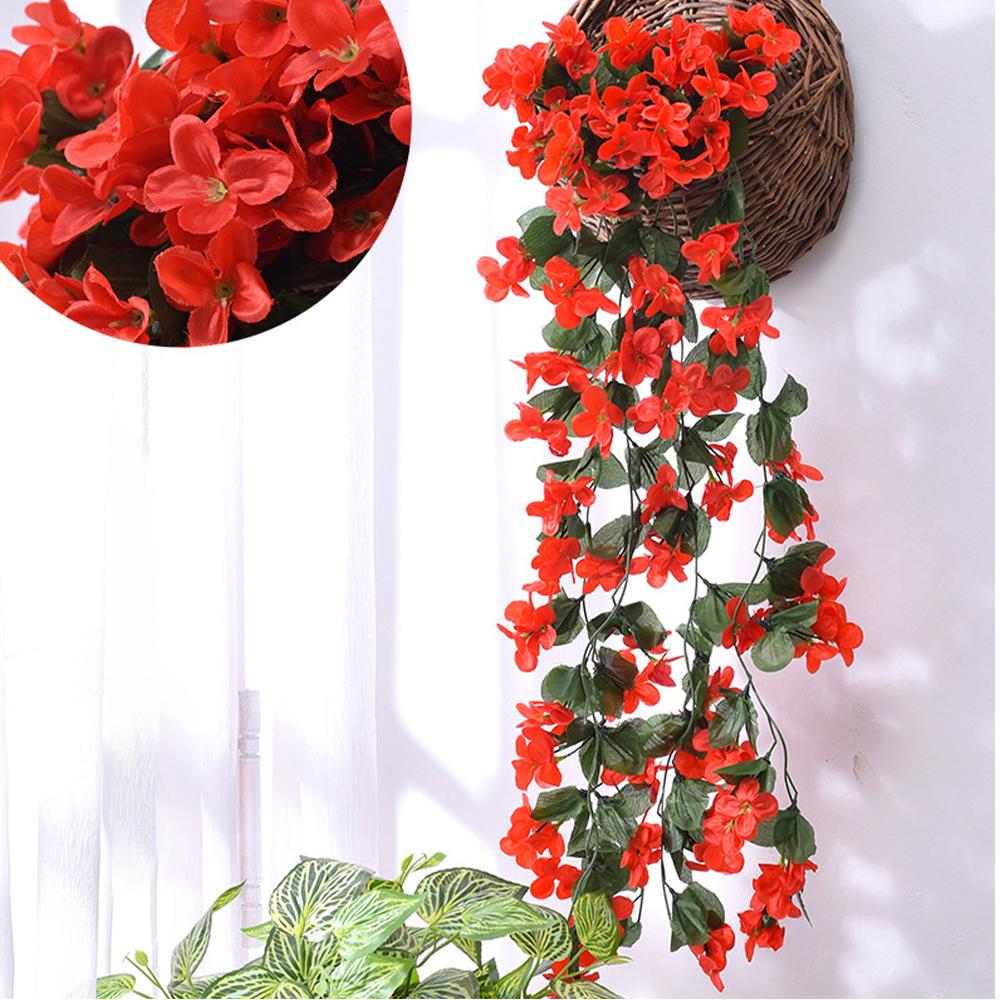 2pcs Artificial Wisteria Wreaths Hanging Flowers Bunch, Fake Plants for Garden Wall Wedding Inside Home Door Decoration