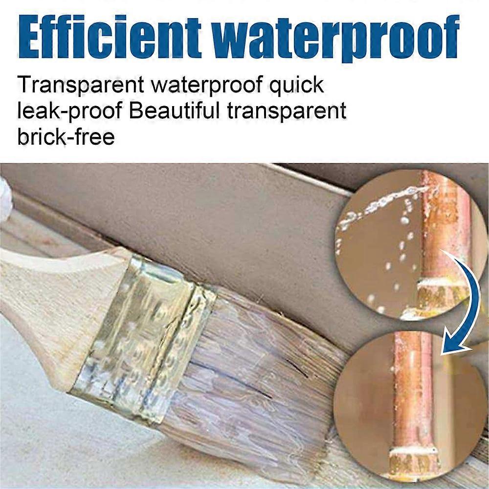 2X Transparent Waterproof Glue Quick Dry Waterproof Coating for Bathroom Balcony Brick-free Roof Leak Proof Sealant