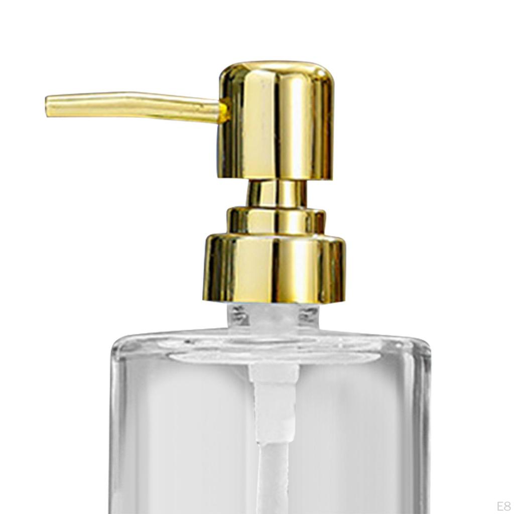 Clear Glass Soap Dispenser Empty 420ml Lotion Bottle Pump Container for Home Laundry