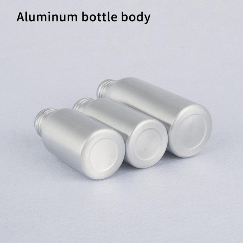 Empty Aluminium Pump Bottle 40-200ml Refillable Travel Container for Lotion Cream and Liquid Toiletries