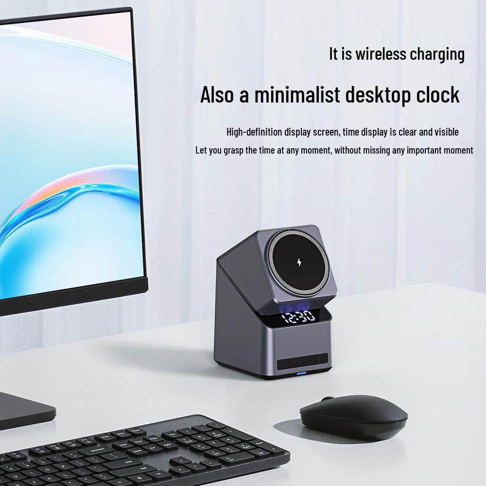 Магнитное беспроводное зарядное устройство 4-в-1 с автоматическим поворотом для устройств Apple, база 15 Вт