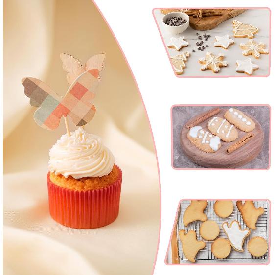 Jeffdad 7 Pcs Round Hole Piping Tips Set, Professional Stainless Steel Cupcake Frosting Nozzles Tool Russian Pastry Icing Dispensers Supplies for