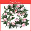 Lush 2.4m Artificial Silk Rose Flower Ivy Vine Garland For Wedding And Party Decor