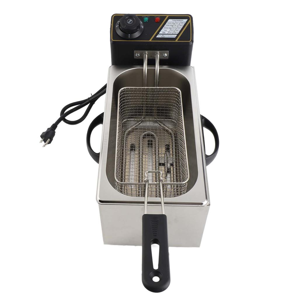 Электрическая фритюрница 4 л 4,2 кварт с корзиной для фильтрации масла 1400 Вт нержавеющая сталь 60 200 градусов Цельсия 140 392