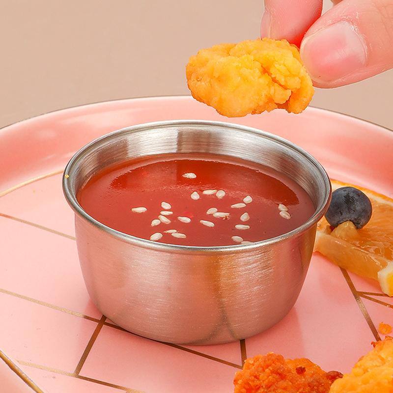 1/6 шт. 40 мл контейнер для заправки салата соусницы портативные небольшие чашки из нержавеющей стали для соуса с герметичными крышками чашки для макания