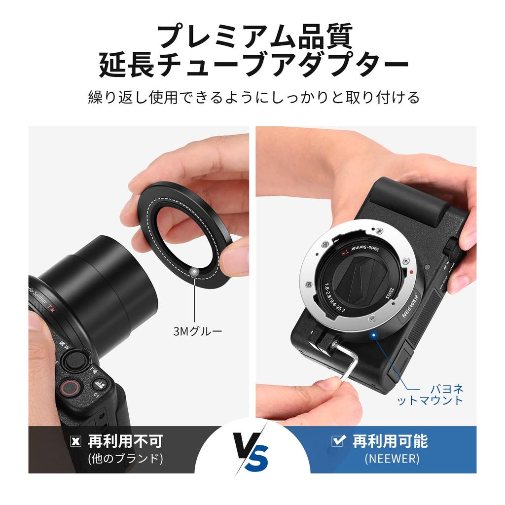 NEEWER Wide Angle Lens Compatible with ZV1 Camera 2in1 18mm HD Wide Angle and 10x Macro Additional Lens with Extension Bayonet Mount Lens Adapter and