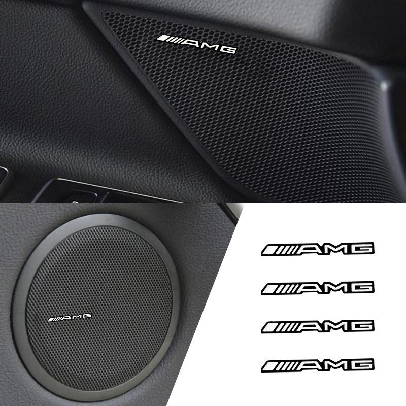 3D Aluminum Car Audio Speaker Decorate Badge Sticker Accessories For Mercedes Benz AMG A B C S Class CLA GLB W108 W124 W126 W140 BK1