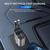 Автомобильное зарядное устройство 4 в 1 с выдвижным кабелем, USB-адаптер питания Type-C для iPhone, Huawei, Samsung, кабель для быстрой зарядки, адаптер прикуривателя