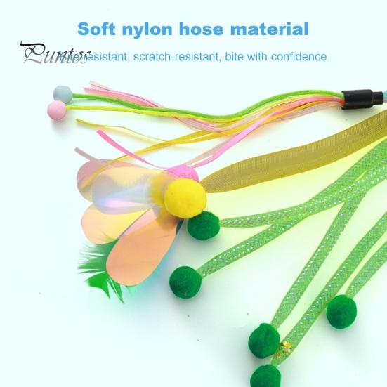 Игрушка-палочка для кошек, интерактивный маленький плюшевый шарик, тизер для котят, палочка-игрушка с колокольчиком, устойчивый к царапинам, мягкий шланг, палочка-дразнилка для кошек для игр