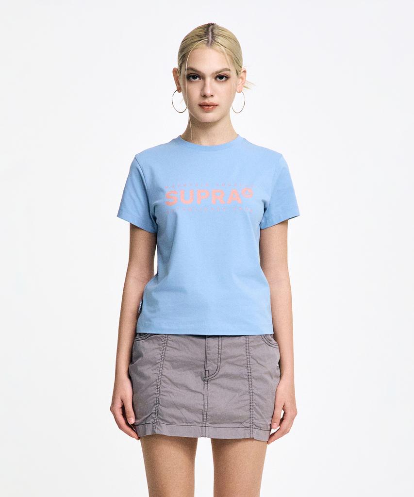 Женская футболка SUPRA с графическим принтом Crack Logo (синий)