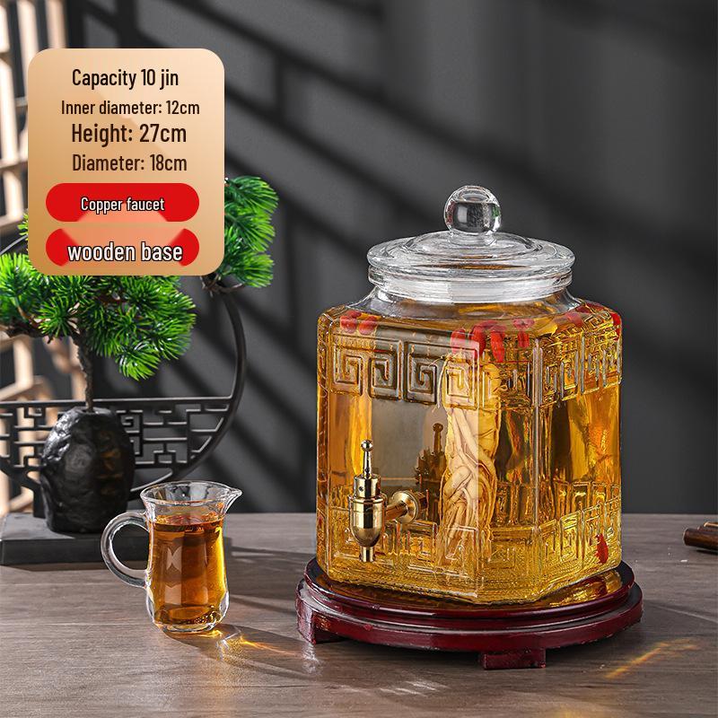 Роскошная герметичная банка для настаивания вина и байцзю с краном для домашнего использования