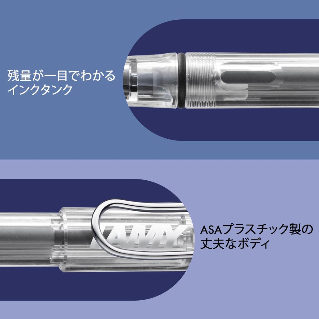 Перьевая ручка LAMY Safari Vista Эргономичная ручка и полированная сталь Размер F Идеально подходит для письма и каллиграфии В комплекте картридж с синими чернилами LAMY T10 - Перо,