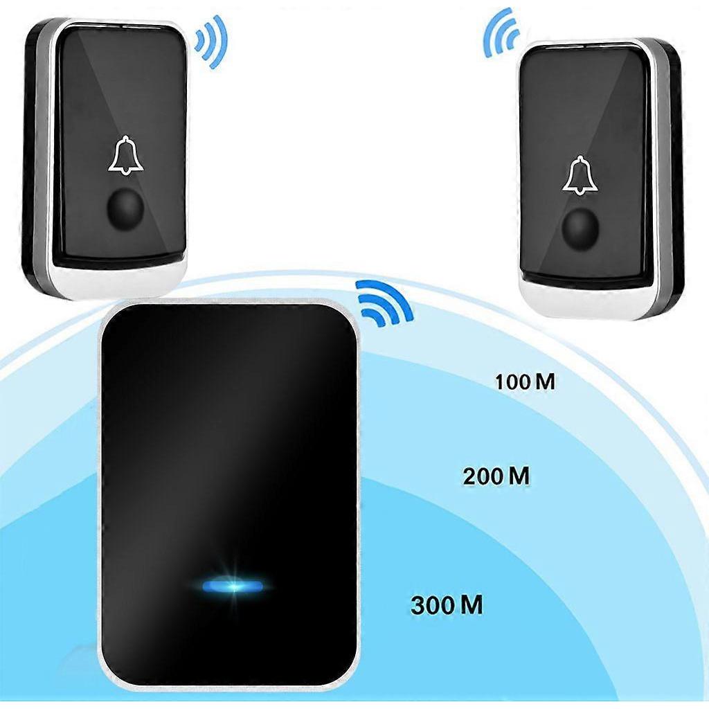 Doorbell Wireless Portable Radio Bell Set Outdoor Waterproof Electronic Front Doorbell with LED Display