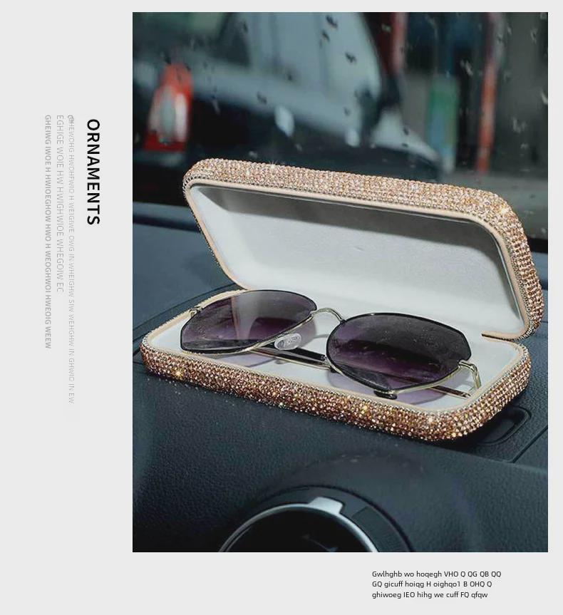 Роскошный футляр для очков с бриллиантовой инкрустацией: Элегантное и портативное хранилище для солнцезащитных очков и очков по рецепту