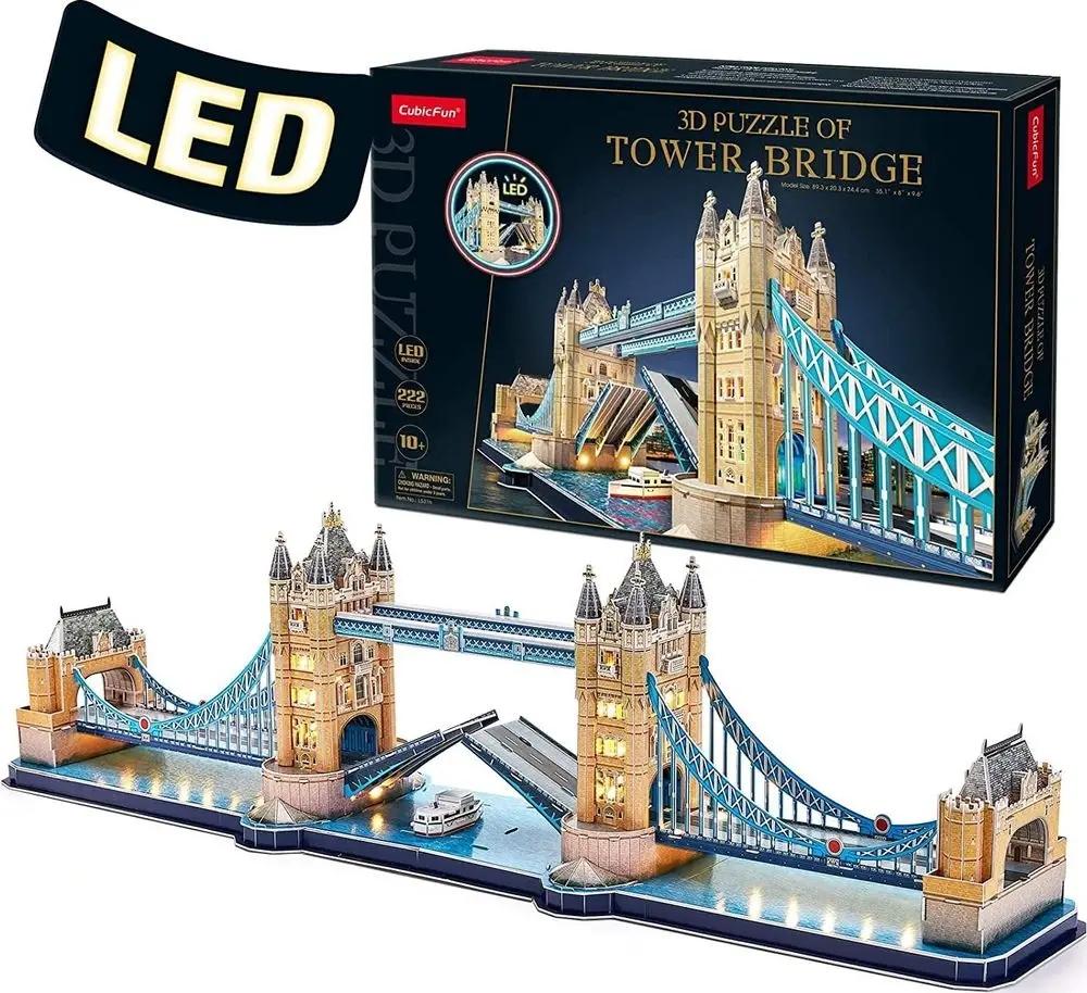 Cubic fun puzzle 3d tower bridge led 222 elementy - l531h