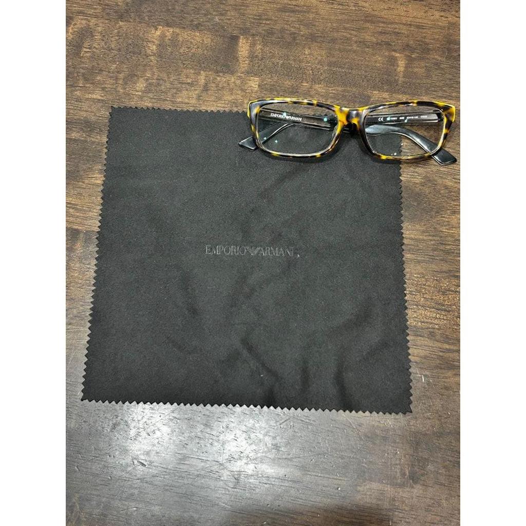 Used Emporio Armani glasses case with glasses wipe