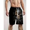 Summer 3D Skull Pattern Print Shorts Fashionable Casual Beach Men's Shorts