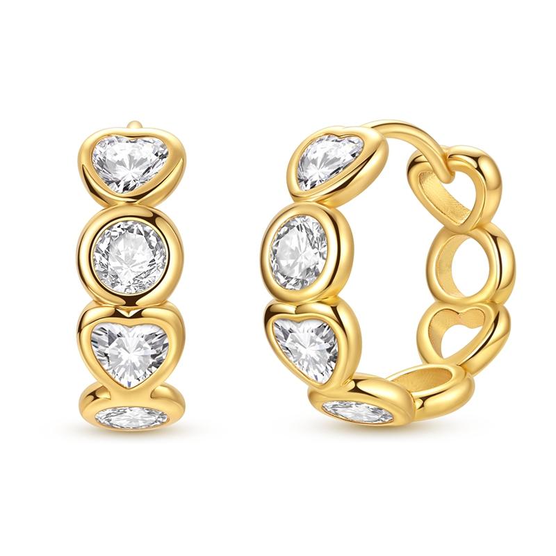 Hoop Earrings 925 Silver Sparkling Retro Pattern Heart and Dragonfly Stud Earrings for Women Girl Party Wedding Jewelry