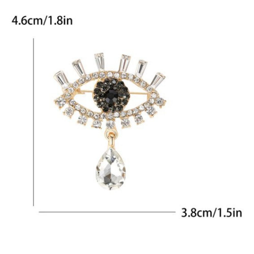 Decoration Luxury Badge Pin Crystal Pendant Rhinestone Eye Brooches Mini Banquet Clothes Pin  Party
