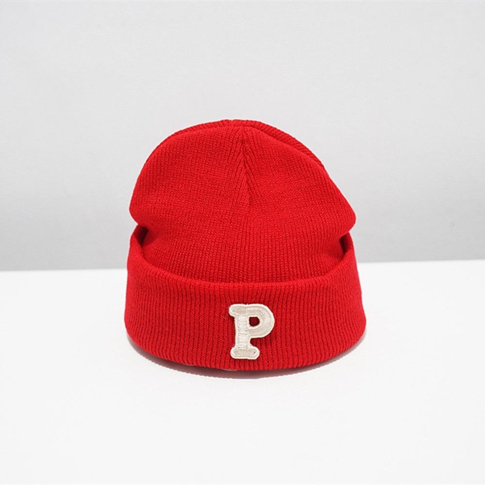 Korean Baby Knitted Hat P Letter Infant Warm Hat Fashion Baby Beanie Cap Kids