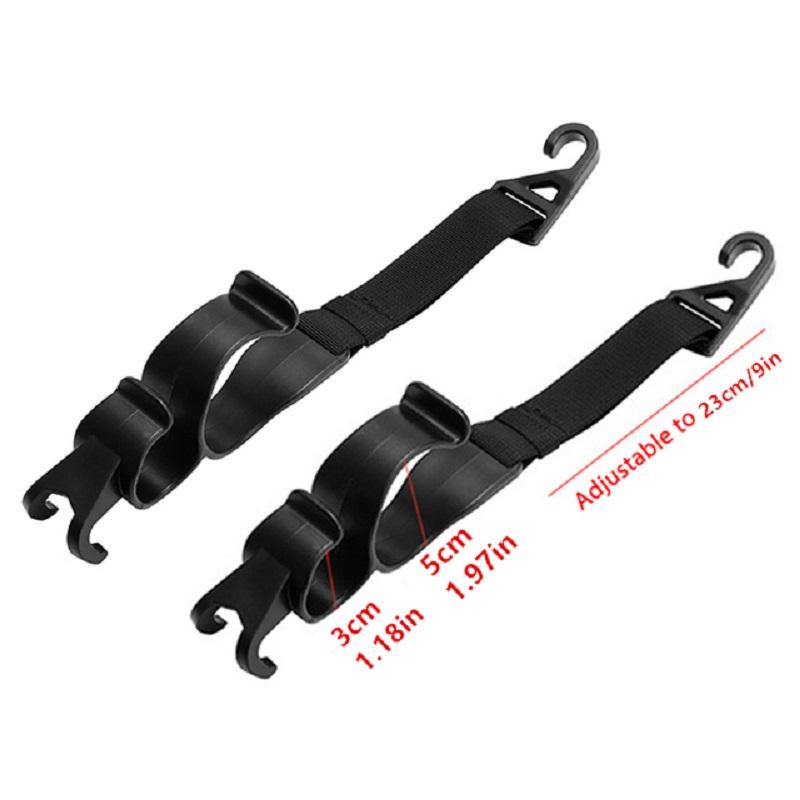 Premium Car Headrest Hook - 15kg Capacity Multi-Purpose Organizer with Umbrella & Fishing Rod Holder (2-Pack)