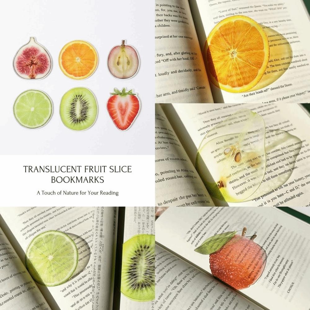 Transparent Apple Bookmark Premium Feeling Grape Tomato Bookmarks new Reading Mark  Student Gift