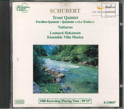 CD NOTTURNO - Шуберт Форелевый квинтет 8330057 НЕ НА ЛЕЙБЛЕ Не Япония Классика Б/У