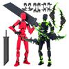 1 Set Robot Action Figure with Weapons Accessories Multi-jointed Movable 3D Printed Robot Model Articulated Dummy Figurine Desktop Decoration