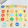 Alphabet Puzzles English Words Study Animal Food Recognition Preschool Learning Toys Letters