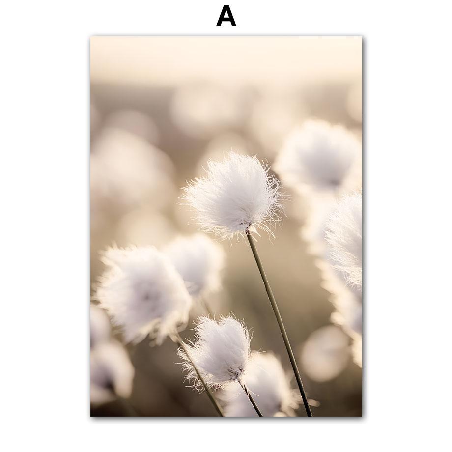 Перо одуванчика, гинкго билоба, абстрактные постеры на скандинавскую тему и принты, настенная живопись на холсте, настенные панно для декора гостиной