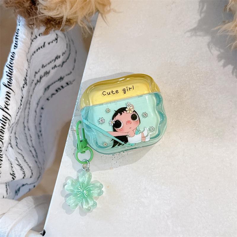 Super fire cartoon flower swing jade for AirPods 1 /pro1 earphone protective case two or three generations new