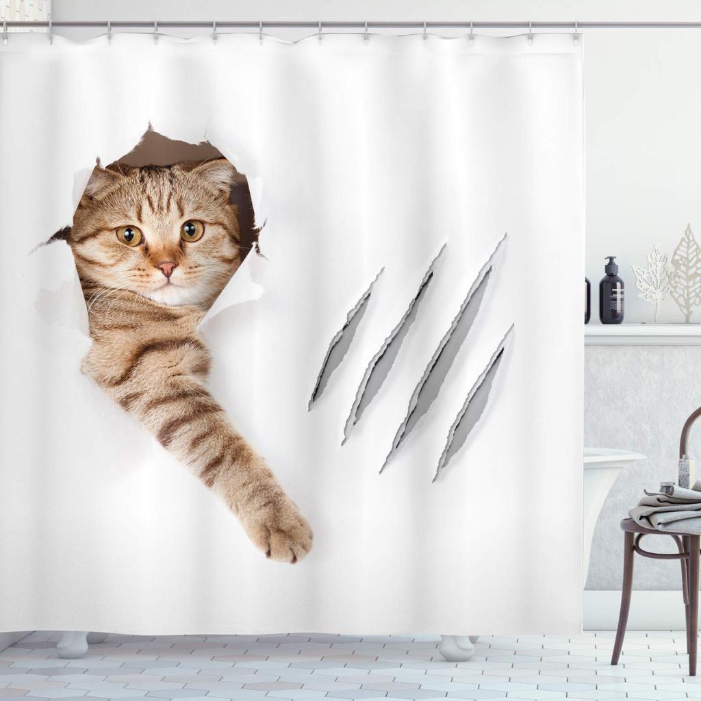 Colorful Shower Curtain,Modern Grid Design Checkered Pastel Tones with Futurist Line Details Colour Jumble,Cloth Fabric Bathroom