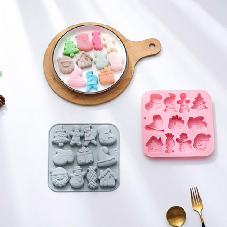 Рождественская силиконовая форма для выпечки торта, форма для DIY-творчества, формы для конфет, мастики, топперы и украшения для кексов, шоколада