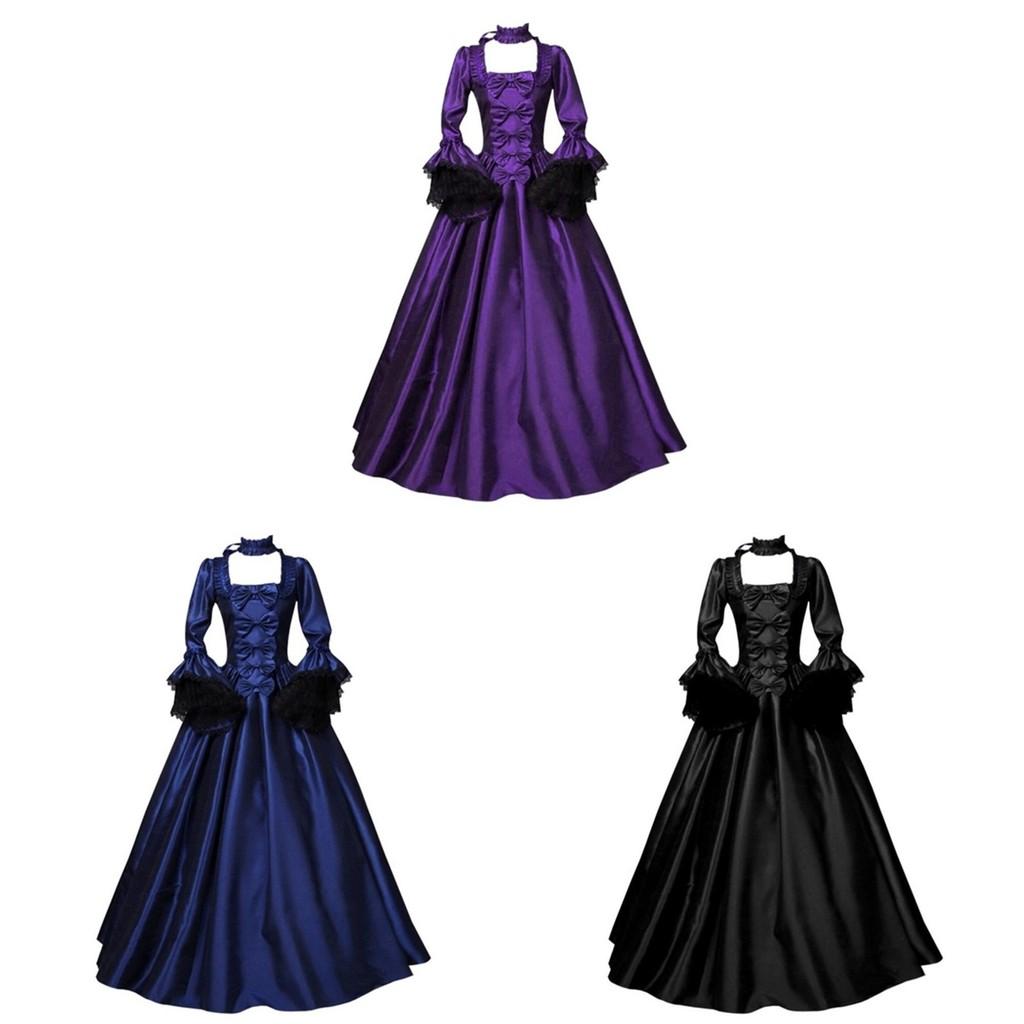 Fashionable 2020wish Medieval Inspired Lace Patch Bell Sleeve Long Dress Collection