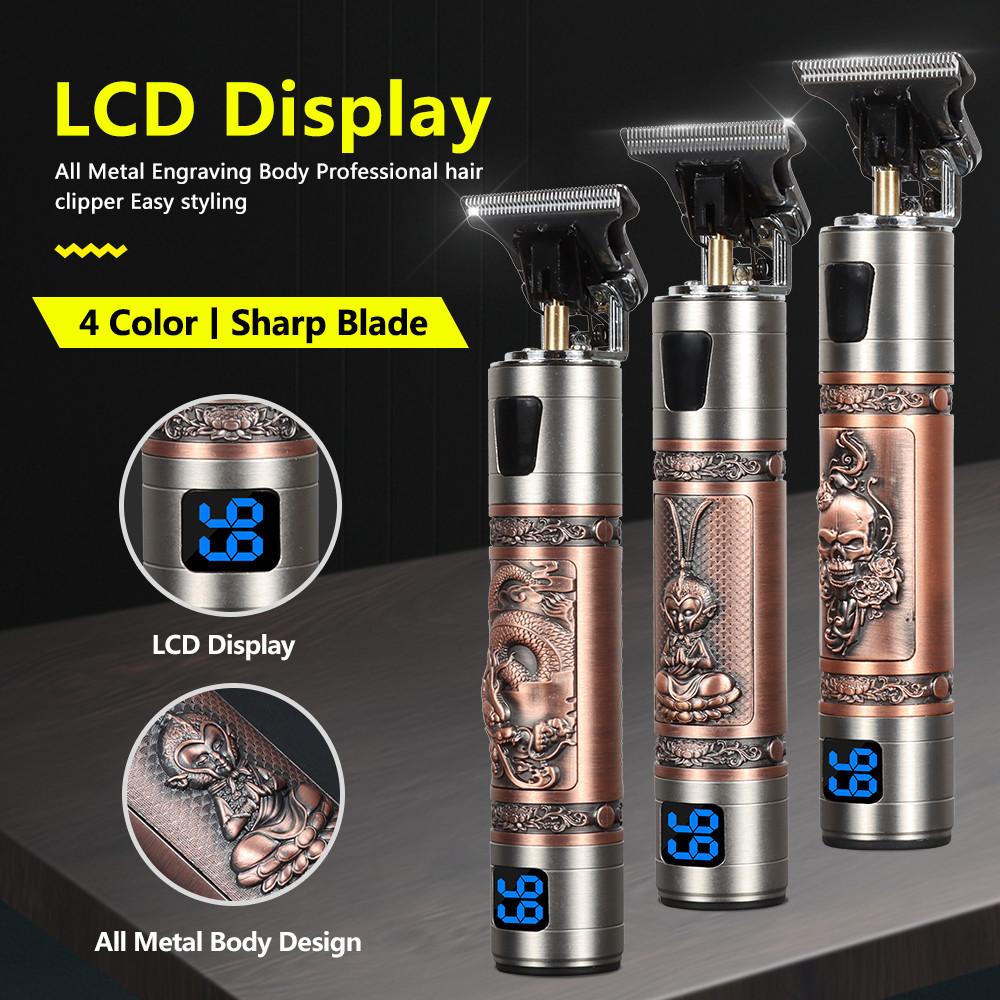Электрическая машинка для стрижки волос Мужская бритва Триммер для мужчин Парикмахерская Профессиональная борода Аккумуляторная машинка для стрижки волос T9 USB