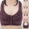 36-52 Large Size Bra Front Buckle Zipper Underwear Women Without Steel Ring Gather Top Support Pure Cotton Comfortable Bra B Cup