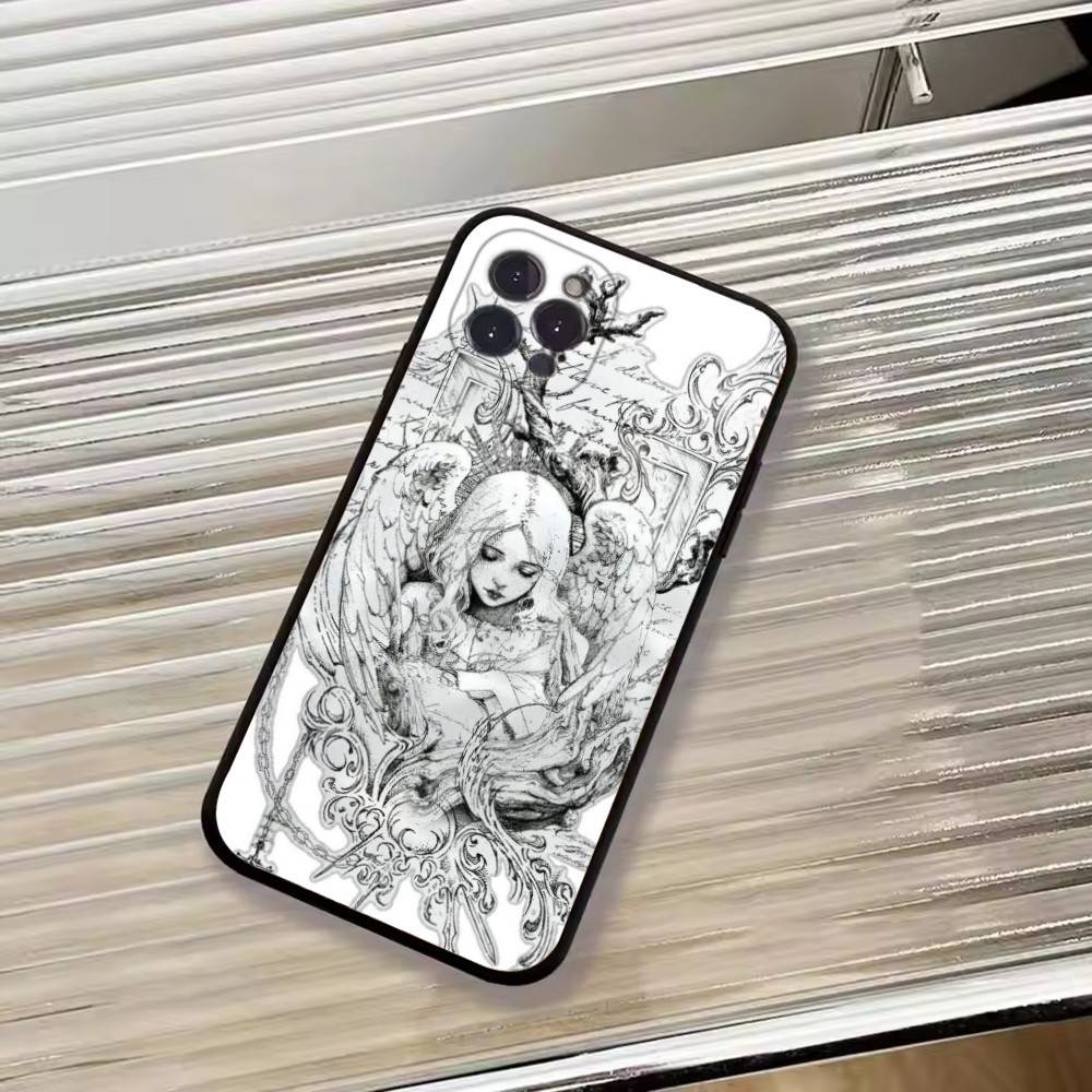 Ретро Чехол для телефона Ангел Средневековье Силиконовый Мягкий Для IPhone 17 16 15 14 13 12 11 X XR Plus Pro Max Plus