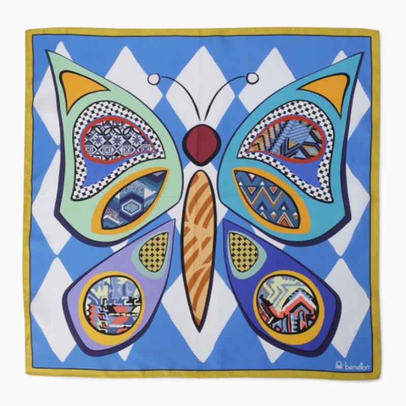 Benetton Маленький шелковый шарф с бабочкой Bcmfa4511