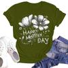 Women's Casual Fashion Street Slim Short Sleeve Mother's Day Printed T-Shirt Top