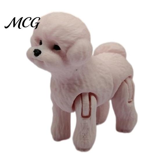 Flexible Teddy Bear Dog Toy 3D Printed Articulated Poodle Figurine, Decor with Realistic Curly Fur, Soft P:rinted Pet Color, Adjustable Multi-Pose