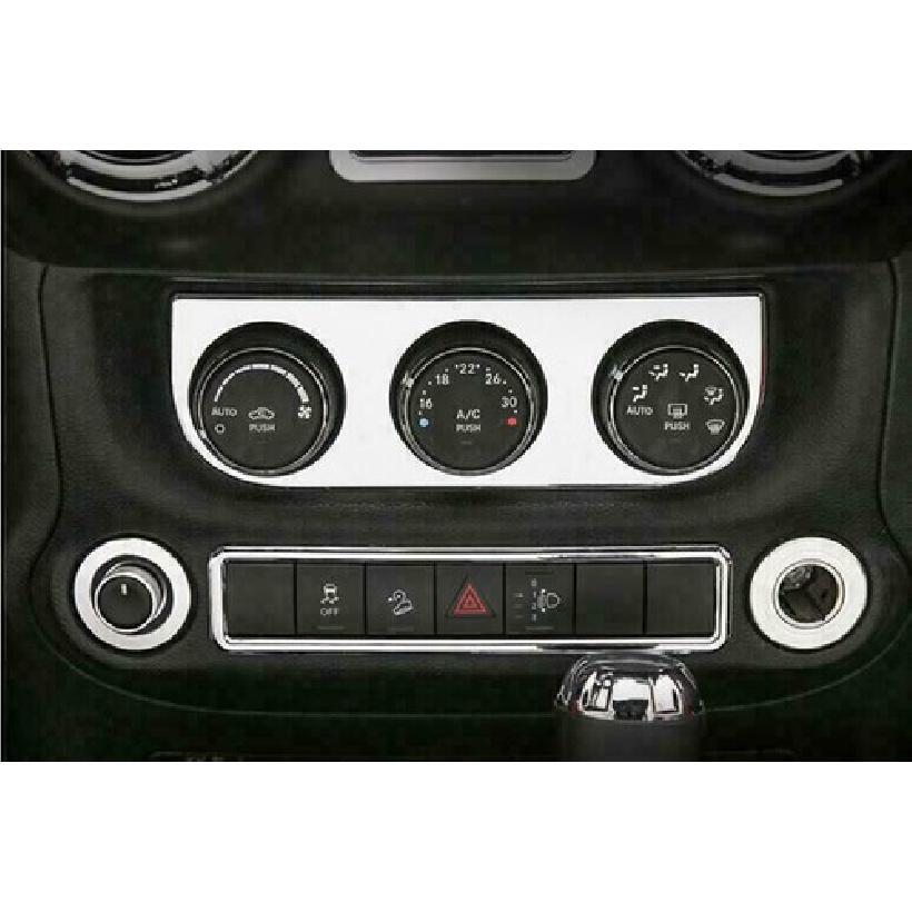 Для Jeep Wrangler JK 11-2017 Яркий Хром Панель Управления Переключателями Кондиционера Консоли 2 шт.